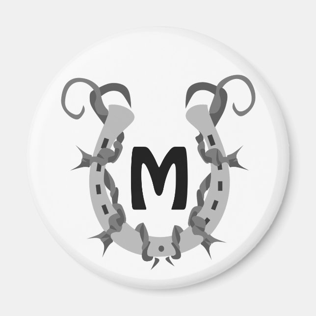Horseshoe in Stacheldraht Magnet (Vorne)