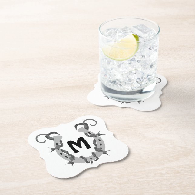 Horseshoe in Stacheldraht Untersetzer (Vor Ort)