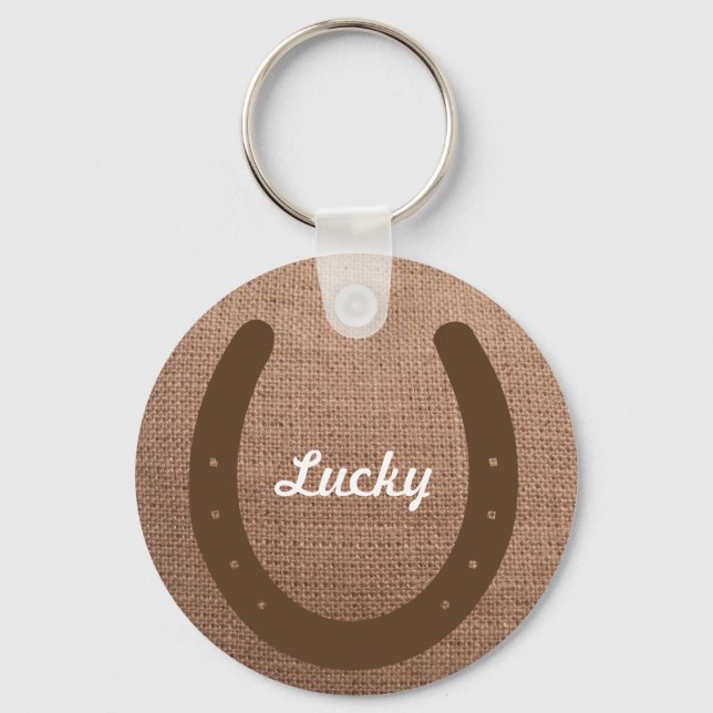 Horseshoe mit individuelle Name oder Initialen Schlüsselanhänger (Vorderseite)