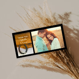 Horseshoe Pearls Country Barn Wedding Vielen Dank Dankeskarte