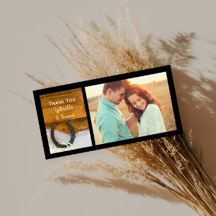 Horseshoe Pearls Country Barn Wedding Vielen Dank Dankeskarte