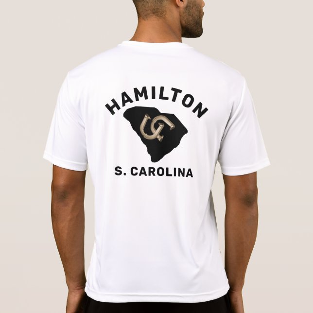 Horseshoe Pitching South Carolina Karte Personalis T-Shirt (Rückseite)