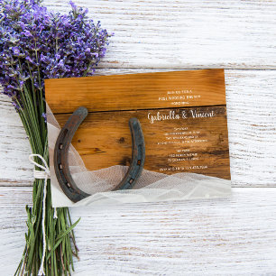 Horseshoe Schleier Western Scheune Nach der Hochze Einladung