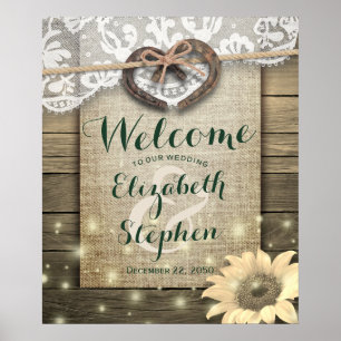 Horseshoe Sonnenblume Land Rustikale Hochzeit Will Poster