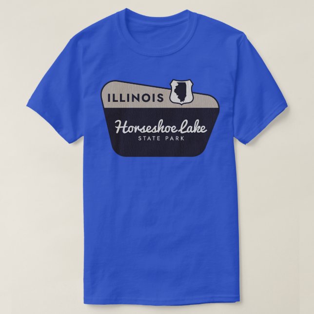 Horseshoe Staat Park Illinois Begrüßungszeichen T-Shirt (Design vorne)