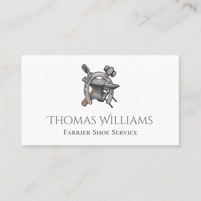 Horseshoe Tools Reitpferd Farrier Visitenkarte (Vorderseite)