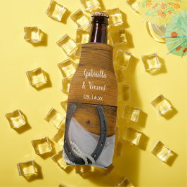 Horseshoe und Perlen Gastgeschenk Hochzeit Western Flaschenkühler