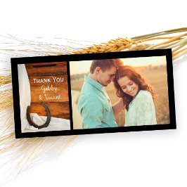 Horseshoe und Satin Western Barn Wedding Vielen Da Dankeskarte