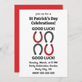 Horseshoe Viel Glück St Patrick's Day Horseshoe Einladung