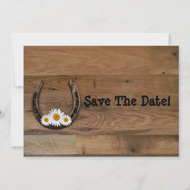 Horseshoe Wedding speichert das Datum Save The Date (Vorderseite)