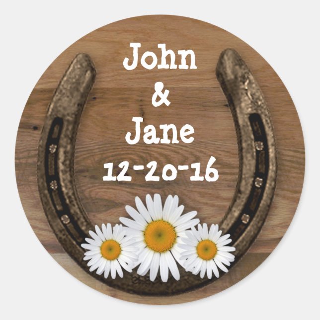 Horseshoe Wedding Sticker (Vorderseite)