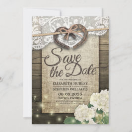 Horseshoes Hydrangea Country Hochzeit Save the Dat Save The Date