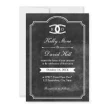 Horseshoes Initials Chalkboard Equine Wedding