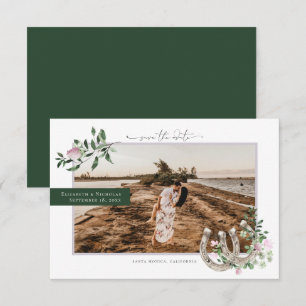Horseshoes Kleeblatt Greenery Hochzeit von Fotos Save The Date