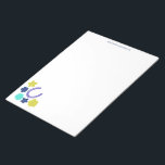 Horseshos florales Horseback-Reiten Notizblock<br><div class="desc">Erstellen Sie ein benutzerdefiniertes Schreibpapier oder Schreibpapier, wenn Sie Ihren Namen oben auf diesem Notizblock hinzufügen. Es hat eine Grafik in der unteren Ecke mit einer Darstellung eines Hufeisens umgeben von Blume, die es perfekt für Reiter oder jemanden, der Pferde und Reiten Liebe. Die Grafik ist in Kalkgrün, marineblau, periwinkle...</div>