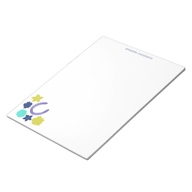 Horseshos florales Horseback-Reiten Notizblock (angewinkelt)