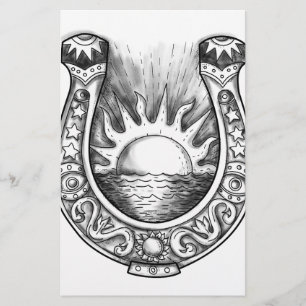 Horseshos Sonne und Sea Tattoo Briefpapier