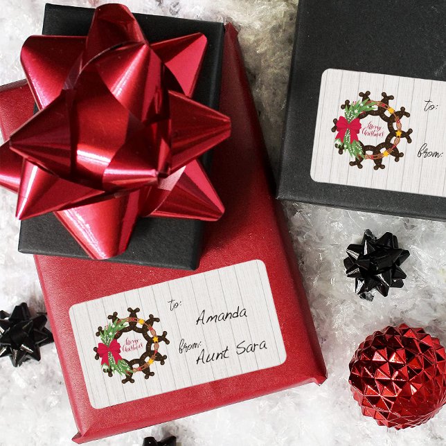 Horseshos Weihnachtsfeiertag Etikett Adressaufkleber (Von Creator hochgeladen)