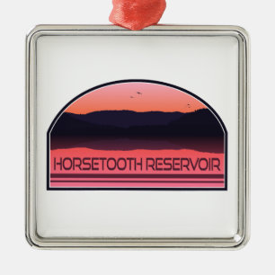 Horsetooth Reservoir Colorado Red Sunrise Ornament Aus Metall