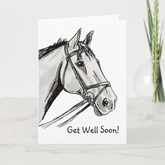 Horsey Get Well bald Karte (Vorderseite)