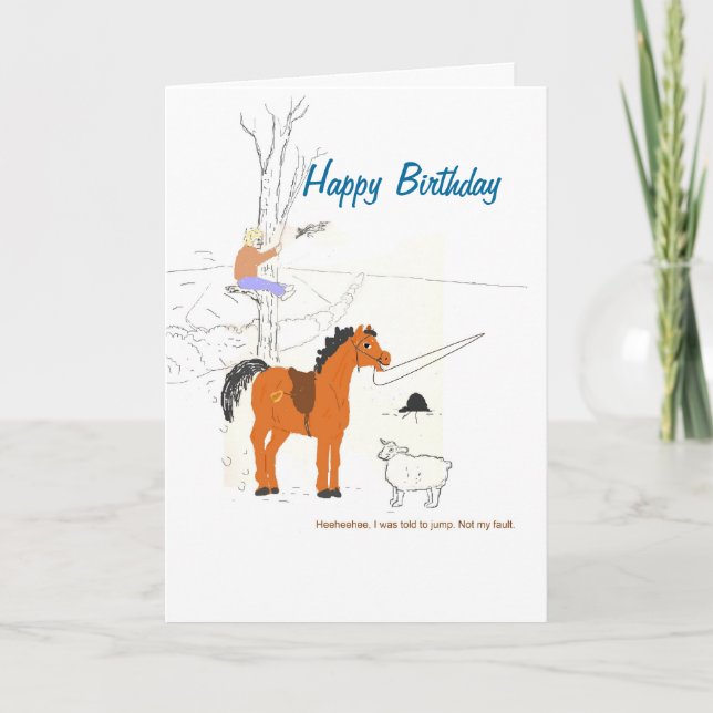 Horsey Joke Birthday Card Karte (Vorderseite)