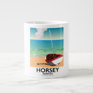 Horsey Norfolk Beach Reiseplakat Jumbo-Tasse