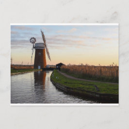 Horsey Norfolk Broads Sonnenuntergang Postkarte