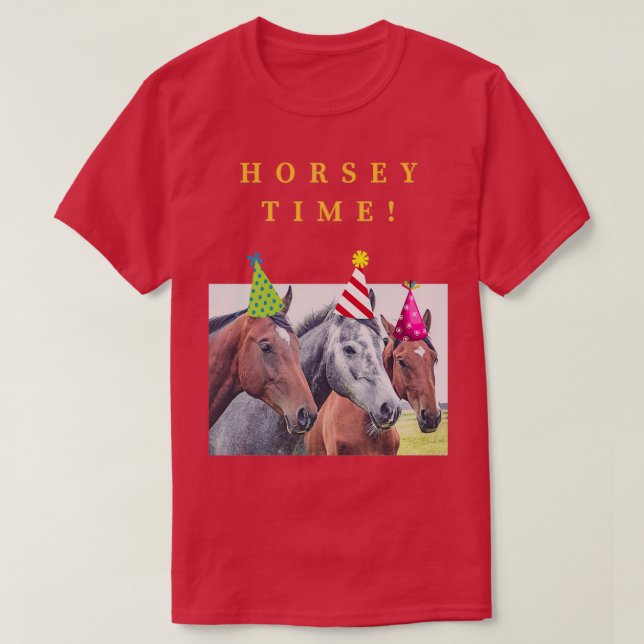Horsey Zeit für Pferdefreunde T-Shirt (Design vorne)