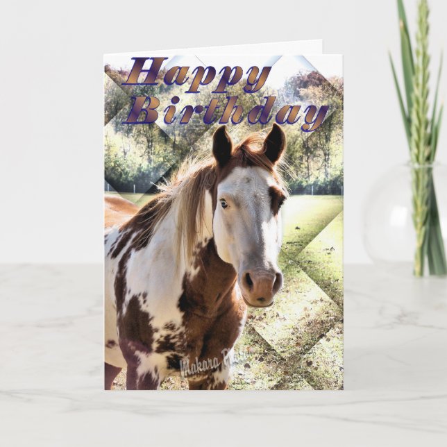Horsin herum auf Ihrem Geburtstag Karte (Vorderseite)