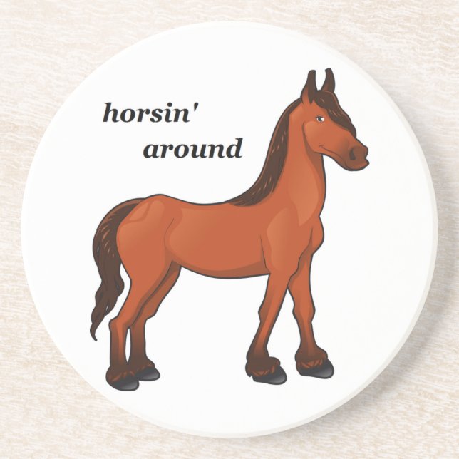 HORSIN' RUND SANDSTEIN UNTERSETZER (Vorne)