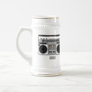 Hörspielfiguren-Illustration Bierglas