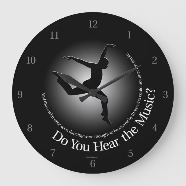 Hörst du die Musik? Große Wanduhr (Vorderseite)