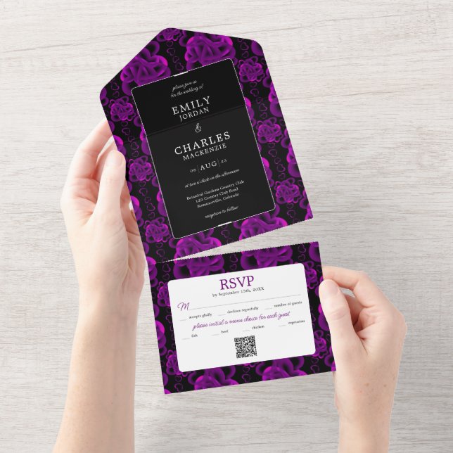 Hört alles in einer Hochzeitsfeier All In One Einladung (Abreißen)