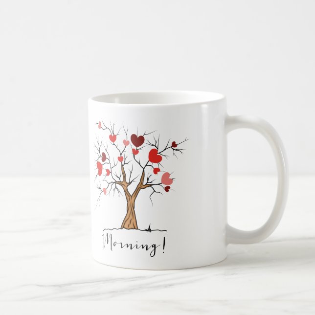 Hört auf einem Baum Gute Morgenstunden Tasse (Rechts)