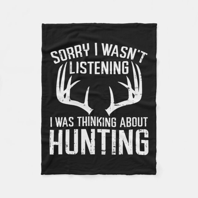 Hört auf zu denken Jagd Hirsch Shed Bow Hun Fleecedecke (Vorderseite)