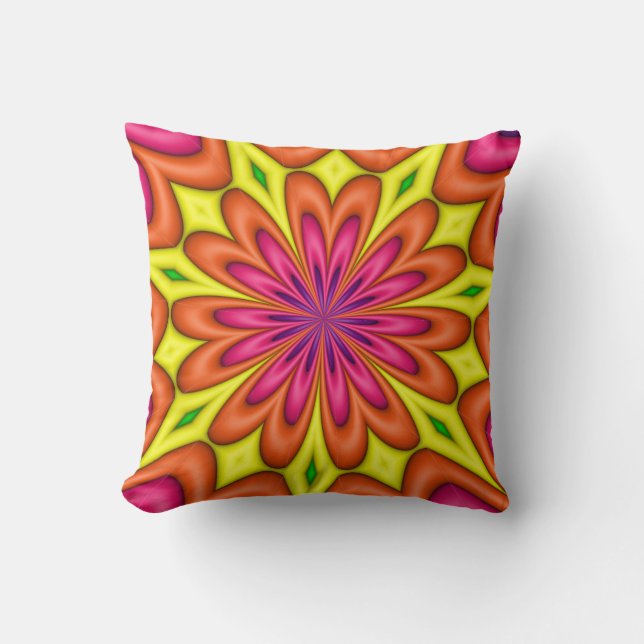 Hört Blume Square Throw Kissen (Vorderseite)