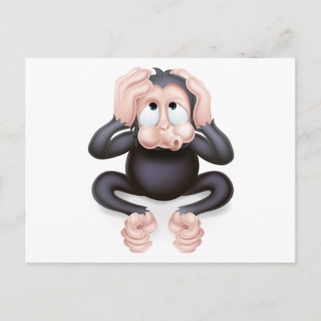Hört den bösen Affen Postkarte (Vorderseite)