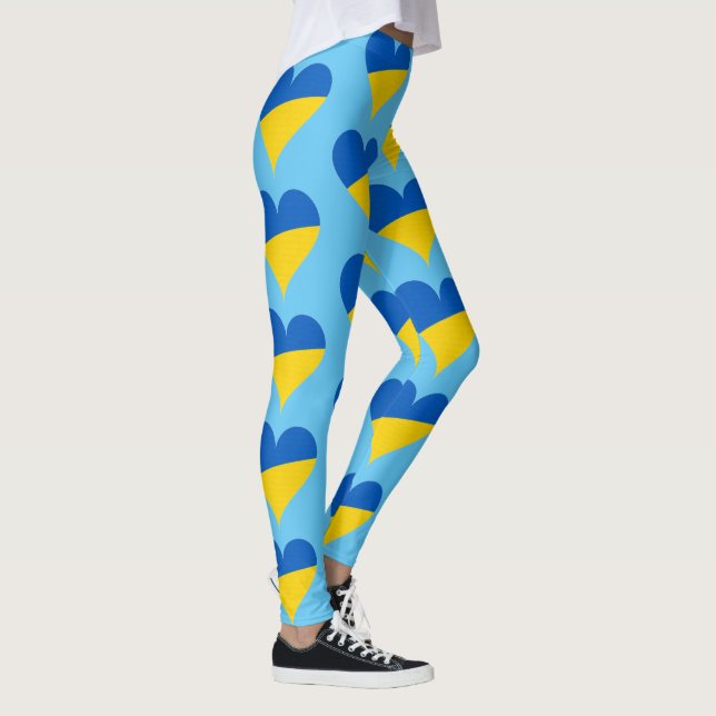 Hört die Farben der ukrainischen Flagge Leggings (Rechts)