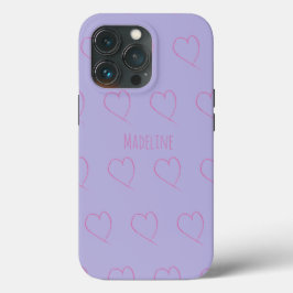 Hört Einfache Hand Drawn Scribble Pink Lila Case-Mate iPhone Hülle