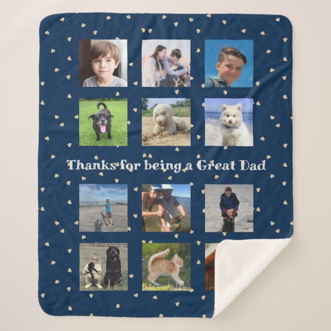 Hört Foto Montage Geschenk Schuppen Großeltern Sherpadecke (Vorderseite)