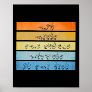 Hört Gebete Gehörtes Bewusstsein Vintage Gebärdens Poster