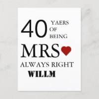 Hört Hochzeit 40 Jahre Jubiläum Mr. Right