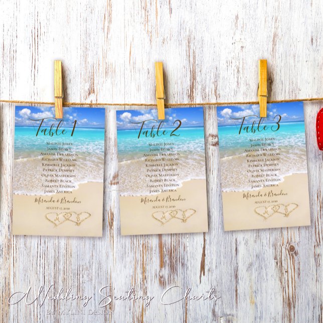 Hört im Sand Beach Hochzeitsdiagramm Tischnummer (Von Creator hochgeladen)
