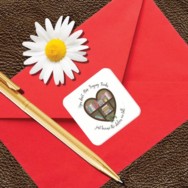 Hört in der virtuellen Bibliothek "Hört nicht auf, Quadratischer Aufkleber (Von Creator hochgeladen)