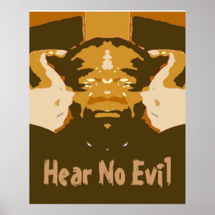 Hört keinen bösartigen Text Poster