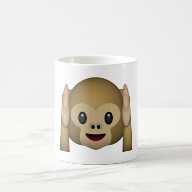 Hört keinen bösen Affen - Emoji Tasse (Mittel)