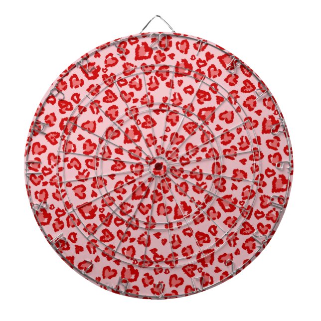 Hört Leopard Muster in Rot auf Blush Dartscheibe (vorne)