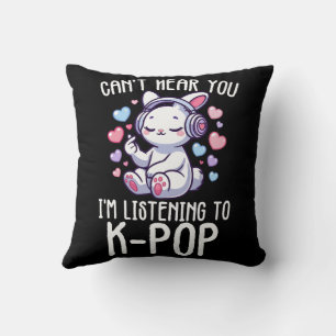 Hört nicht, dass ich K-Pop Finger Herz höre Kissen