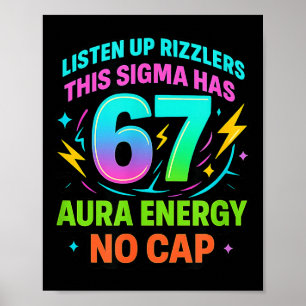 Hört zu, Rizzlers, dieses Sigma hat 67 Aura-Energi Poster