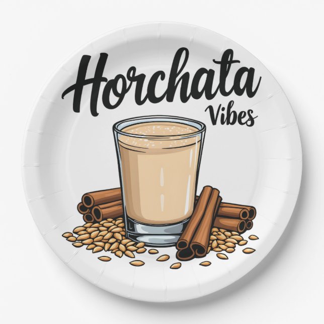 Hortacha Vibes Spanish Mexican Drink Lovers Pappteller (Vorderseite)